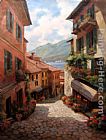 Famous Village Paintings - Lake Como Italian Village by Paul Guy Gantner